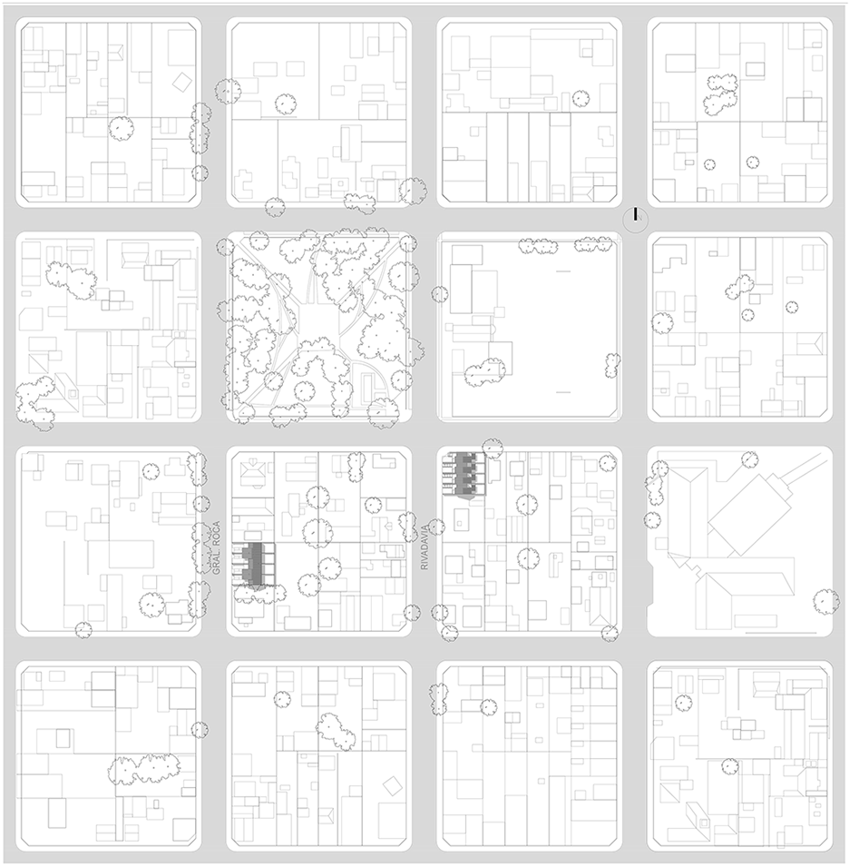 Site plan of Calle Roca and Calle Rivadavia by Galvez Autunno Arquitectos in Santa Cruz, Argentina