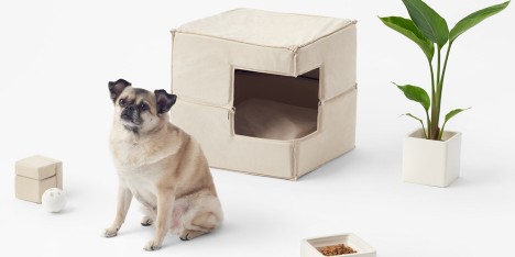 Cubic pet goods by Nendo