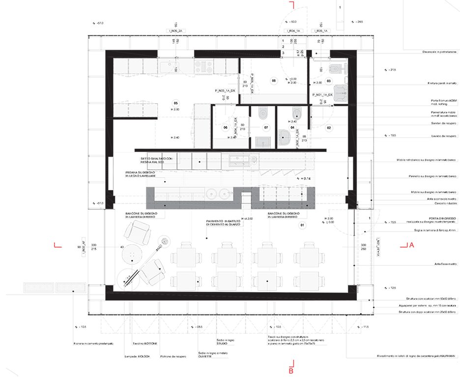 Plan of Eco Bar and Cafe by Giuseppe Gurrieri in Sicily, Italy