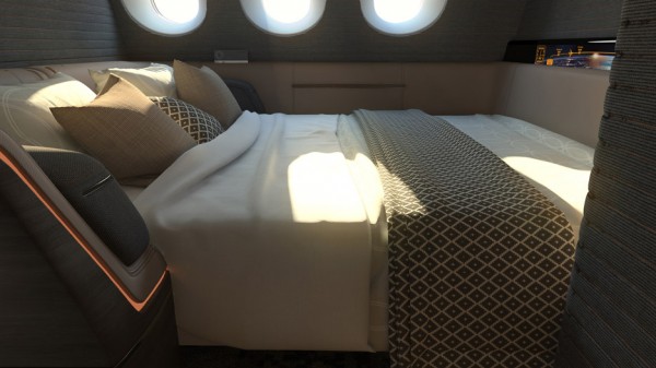 First spaces luxury aircraft lounge by Seymour Powell