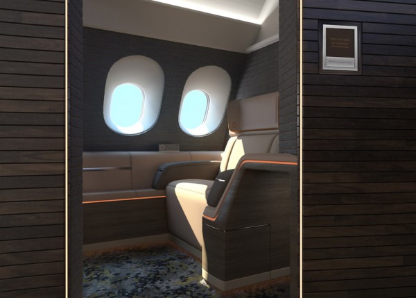 First spaces luxury aircraft lounge by Seymour Powell