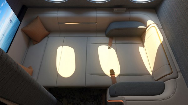 First spaces luxury aircraft lounge by Seymour Powell