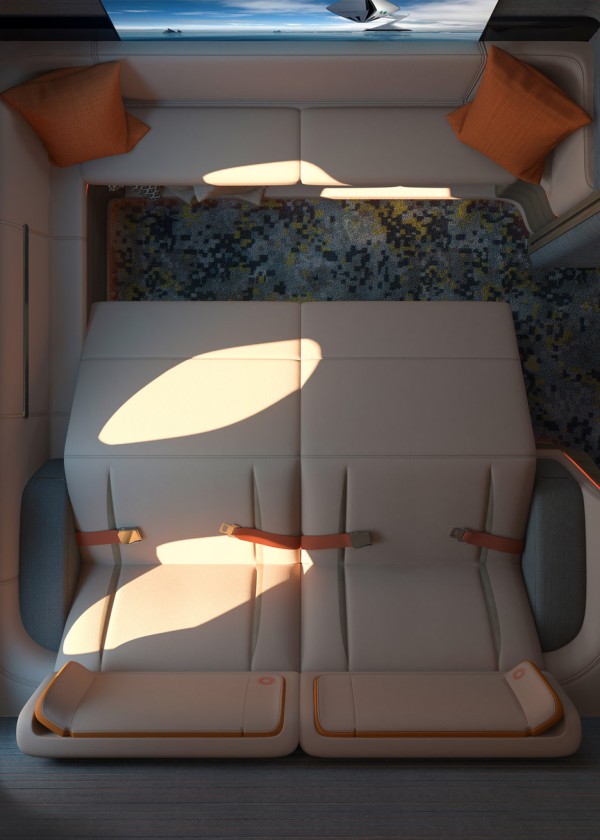 First spaces luxury aircraft lounge by Seymour Powell