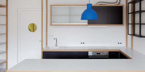 Interior of cyclist guest house in Prague, designed by DDAANN in cooperation with Mjölk