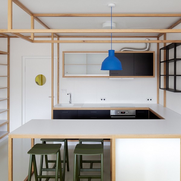 Interior of cyclist guest house in Prague, designed by DDAANN in cooperation with Mjölk