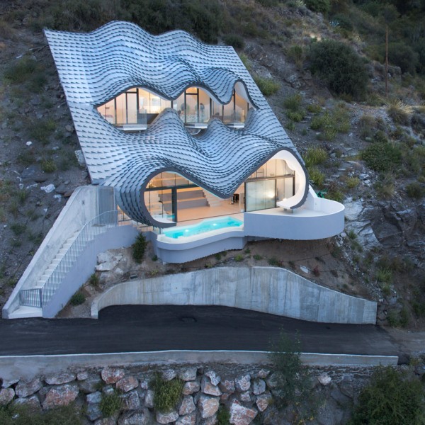 House on the cliff by Gilbartolome Architects in Granada, Spain