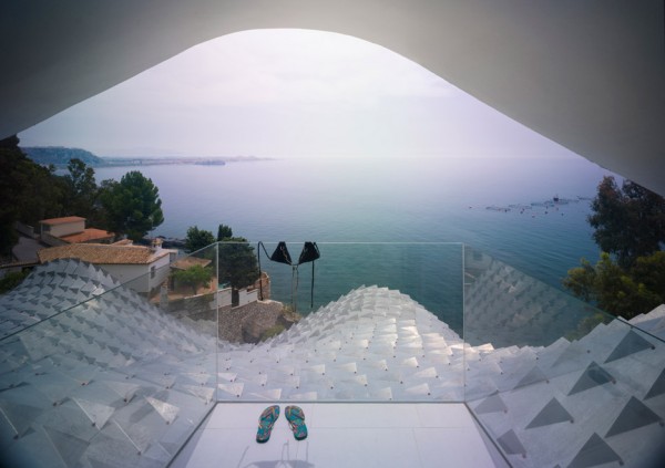 House on the cliff by Gilbartolome Architects in Granada, Spain