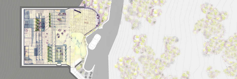Site plan of House on the Cliff by Gilbartolome Architects in Granada, Spain