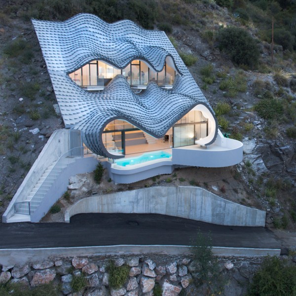 House on the cliff by Gilbartolome Architects in Granada, Spain