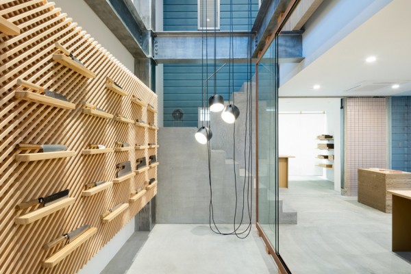 Japanese traditional Blacksmithing knife factory showroom by Yusuke Seki Design Studio
