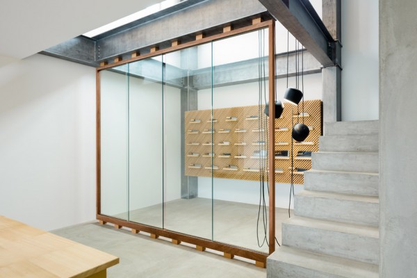 Japanese traditional Blacksmithing knife factory showroom by Yusuke Seki Design Studio