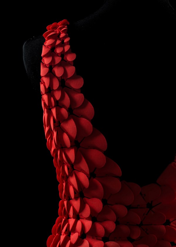 Kinematic Petal Dress by Nervous System designed for the Museum of Fine Arts Boston exhibition
