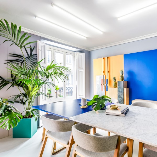 Masquespacio designs colourful interior and branding for its own Valencia studio