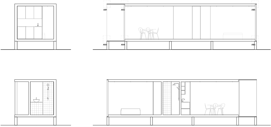 Sections of mima light modular home