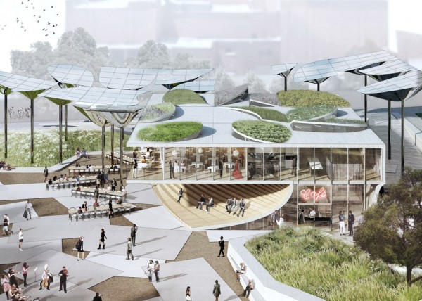 Fab Civic Center proposal in Los Angeles, USA by Mia Lehrer, OMA and IDEO