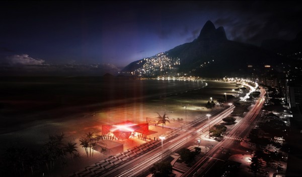 Beach pavilion in Rio de Janeiro for Olympics 2016 by Henning Larsen