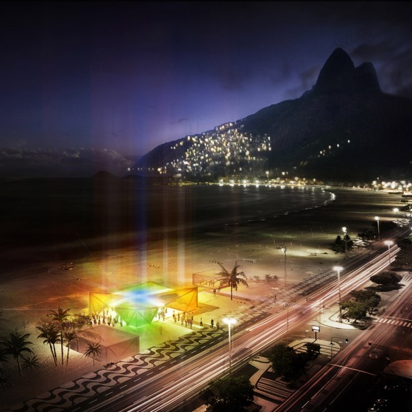 Beach pavilion in Rio de Janeiro for Olympics 2016 by Henning Larsen