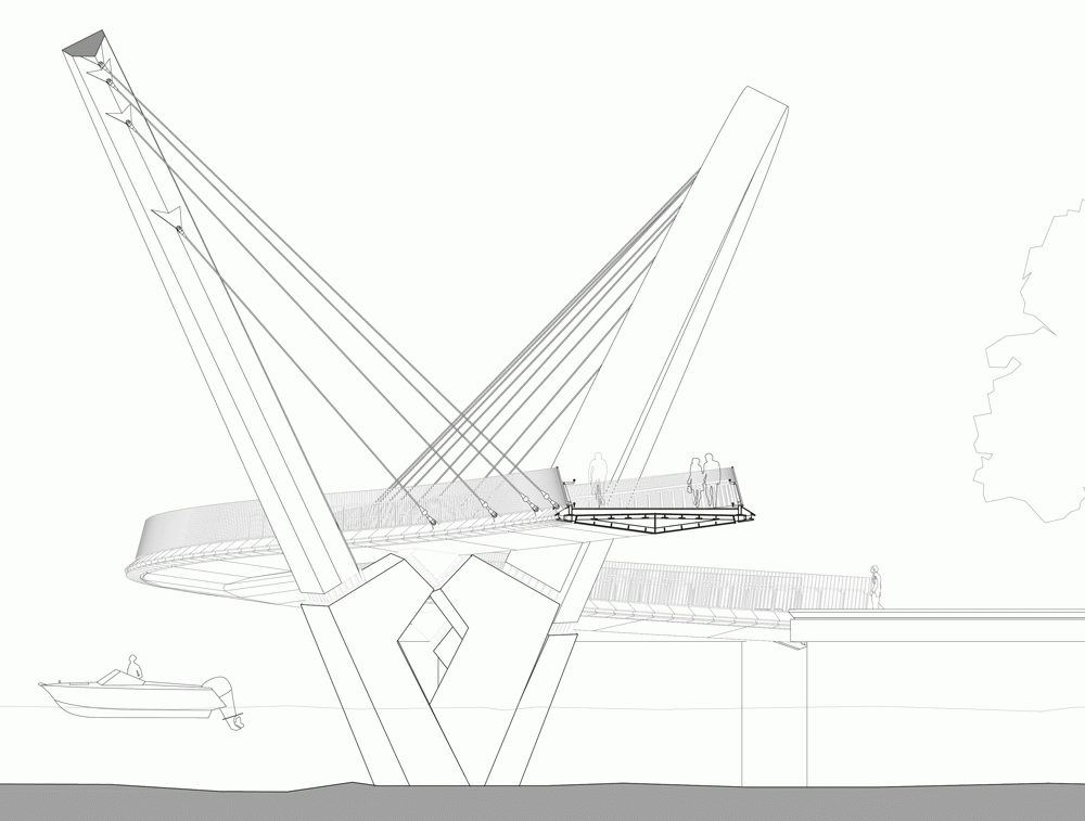 Queen Elizabeth Quay bridge in Perth, Australia by Arup Associates