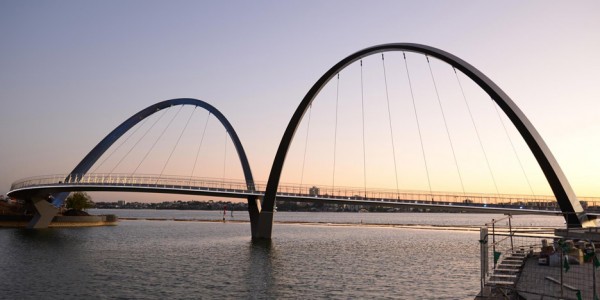 Queen Elizabeth Quay bridge in Perth, Australia by Arup Associates