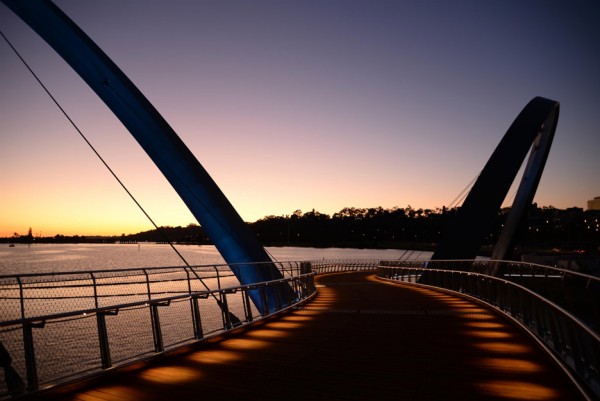 Queen Elizabeth Quay bridge in Perth, Australia by Arup Associates