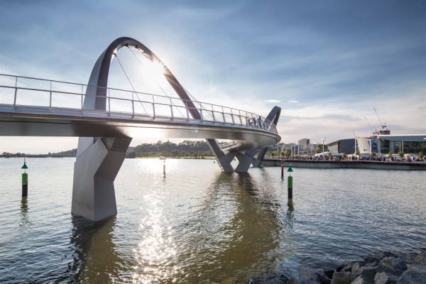Queen Elizabeth Quay bridge in Perth, Australia by Arup Associates