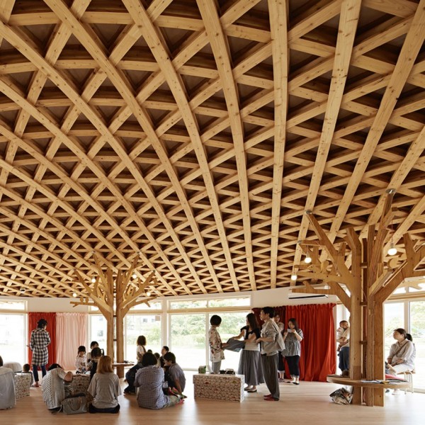 Klein Dytham builds latticed community hall for Toyo Ito’s post-earthquake recovery programme