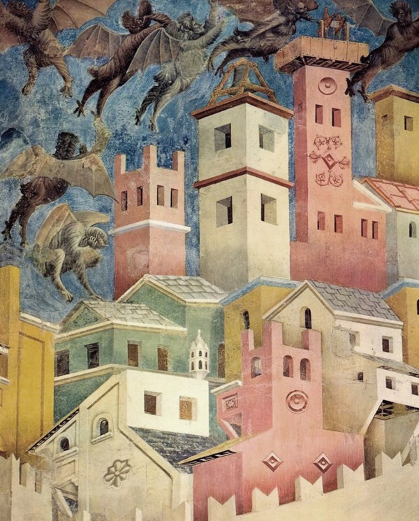 Giotto's The Expulsion of the Demons from Arezzo, 1297-99