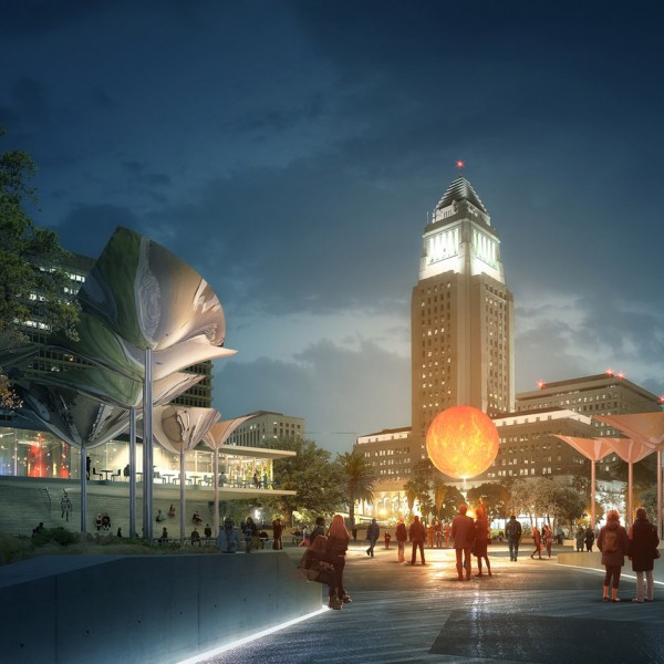 FAB Civic Center park proposal in Los Angeles, USA by Mia Lehrer, OMA and IDEO
