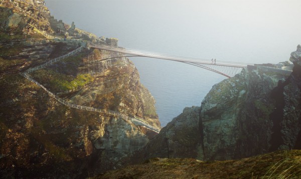 Tintagel Castle Bridge by Ney & Partners and William Matthews Associates