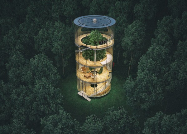 Tree in House by Aibek Almassov