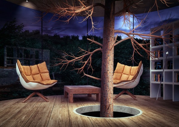Tree in House by Aibek Almassov