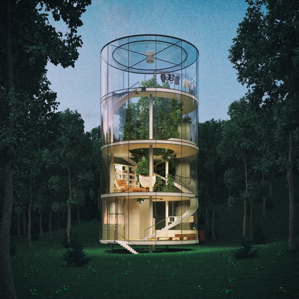 Tree in House by Aibek Almassov