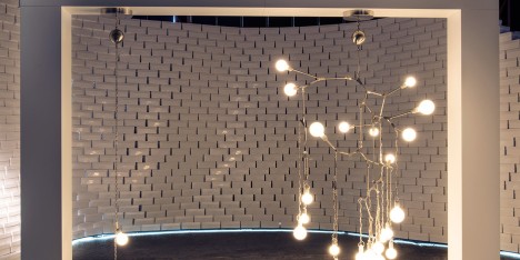 Lighting installation by Lindsey Adelman at Nike's The Nature of Motion exhibition in Milan