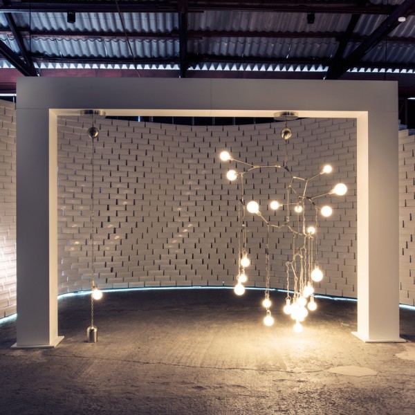 Lighting installation by Lindsey Adelman at Nike's The Nature of Motion exhibition in Milan