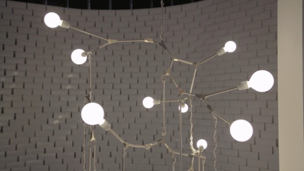Lighting installation by Lindsey Adelman at Nike's The Nature of Motion exhibition in Milan