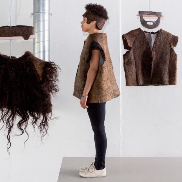 Alix Bizet's Hair Matters project for Design Academy Eindhoven's Touch Base exhibition at Milan design week