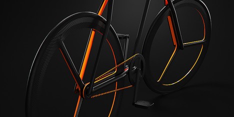 Ion Lucin’s Baik bicycle has vivid orange accents and “as few lines as possible”