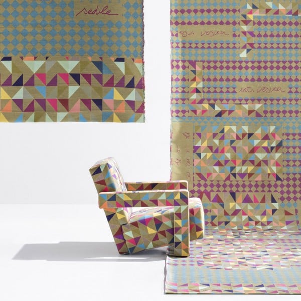 Bertjan Pot designs bespoke Jacquard textile for Cassina's iconic Utrecht armchair