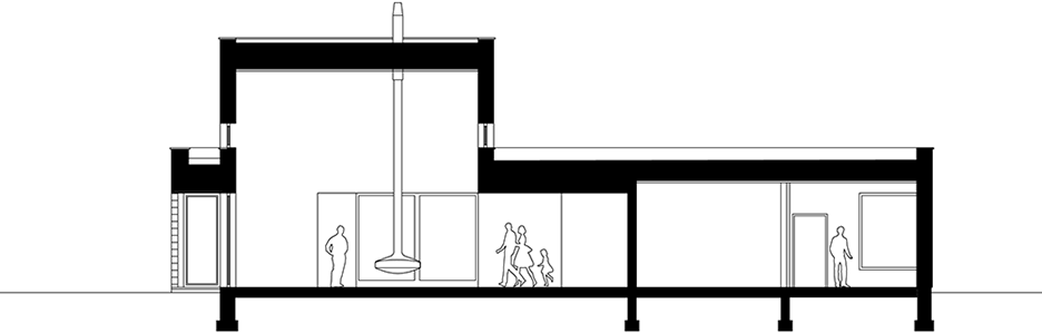 Section of Cedar House by Pracownia Projektowa Mariusz Wrzeszcz, a residential architecture project in Poland