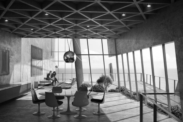 Cliff Top Retreat by Alex Hogrefe of Visualizing Architecture conceptual concrete architecture