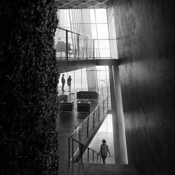 Cliff Top Retreat by Alex Hogrefe of Visualizing Architecture conceptual concrete architecture