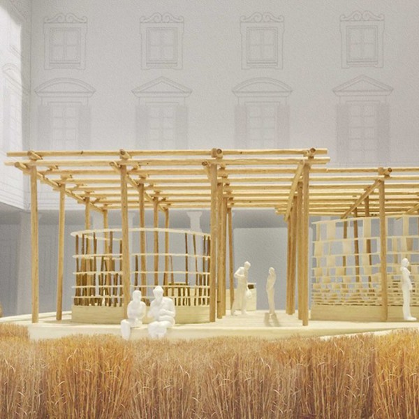 Kéré Architecture's Courtyard Village at Palazzo Litta for Milan design week 2016