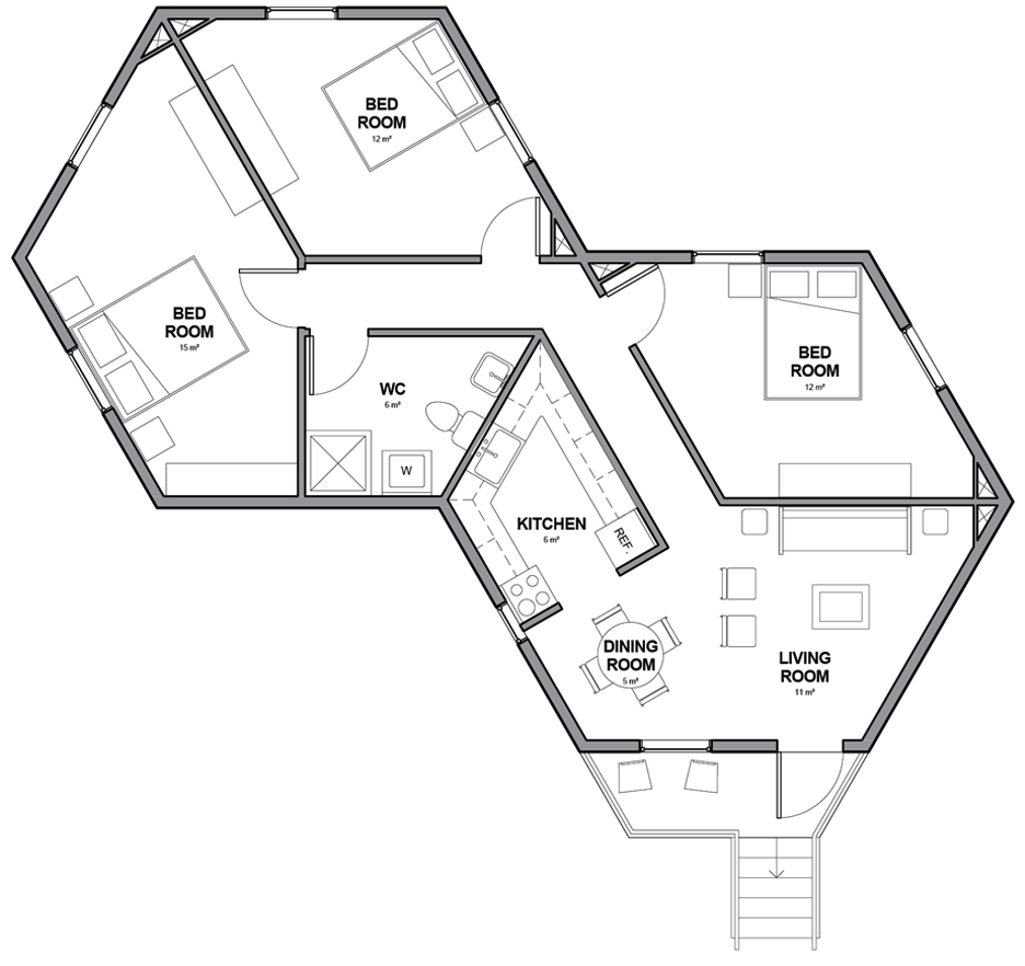 Double unit Hex House by Architects for Society refugee crisis housing architecture news