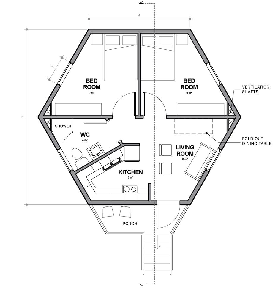 Single cell Hex House by Architects for Society refugee crisis housing architecture news