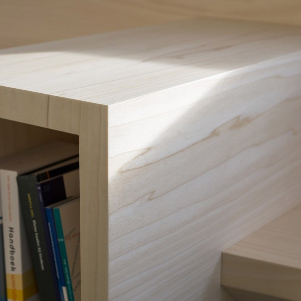 Joshua Florquin uses angular joinery to create bespoke furnishings for doctor's surgery in Maldegem, Belgium