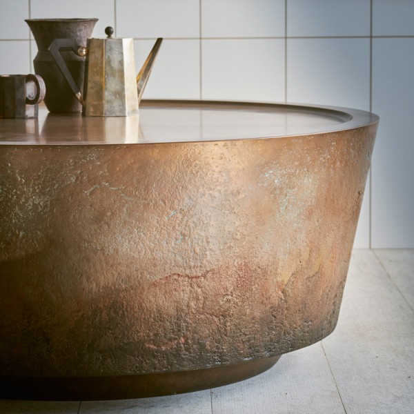 Nim copper and Jesmonite table by Pinch