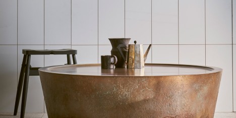 Nim copper and Jesmonite table by Pinch