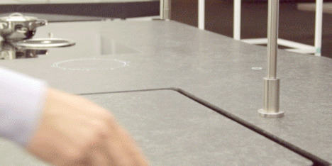 Tipic’s smart Tulèr kitchen features a sink that appears with the wave of a hand