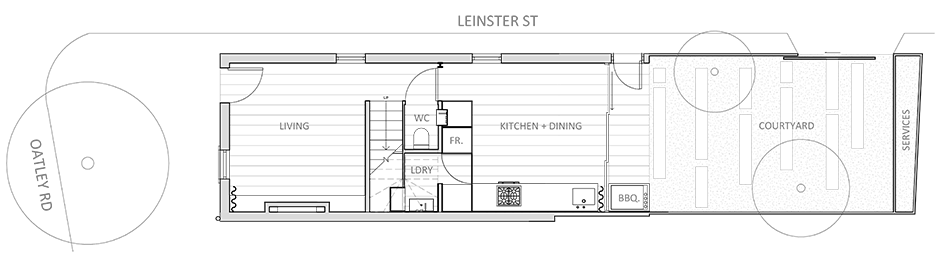 Ground floor plan of Paddington Project by CM Studio in Sydney, Australia residential architecture
