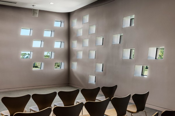 Ringling Asian Arts Centre museum architecture with terracotta tiles, Florida, USA